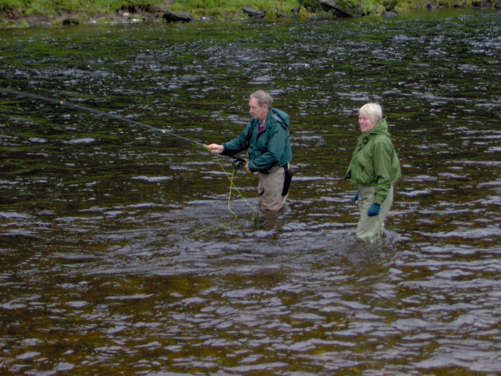Playing a salmon on the Tay in Scotland