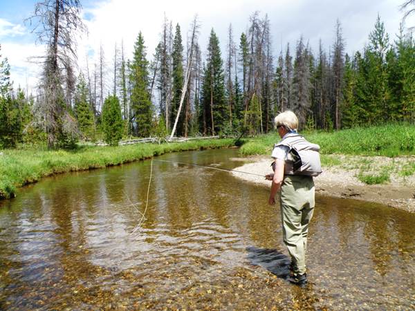 Sue Parker fishes the Colorado River