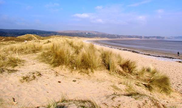 Oxwich beach and sand dunes